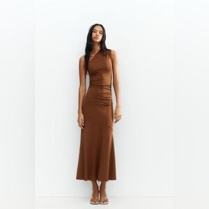 Zara Elegant Brown Maxi Dress